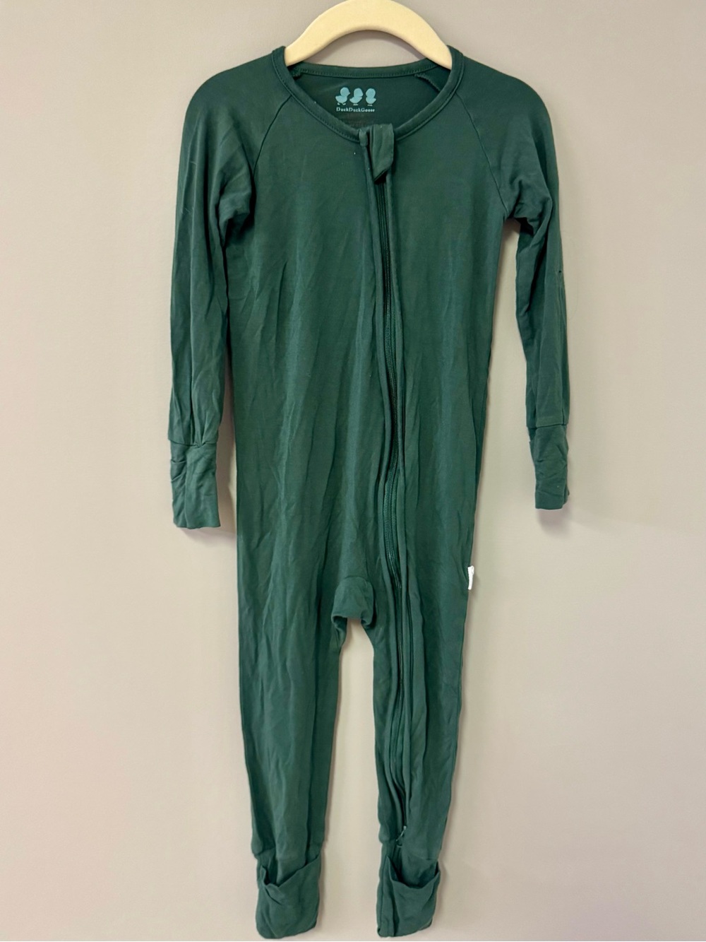 Dark Green Zip-Front Kids Footie One-Piece by Cloud Island